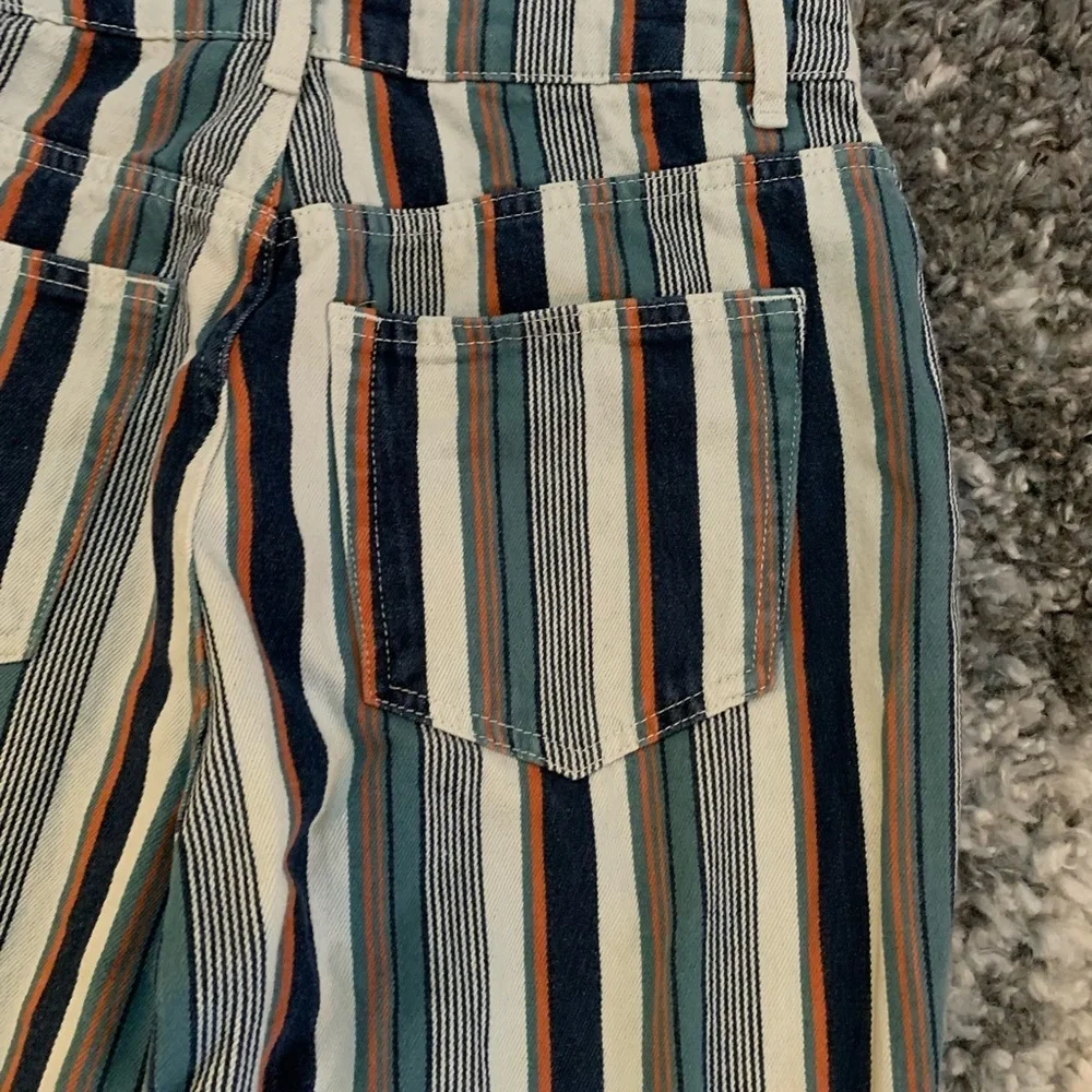 BDG Urban Outfitters Mom High Rise Multicolored Stripes Long Pants Denim Sz 28